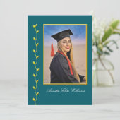 Gold Ivy design with Photo Grad Announcment 案内状 (スタンド正面)