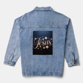 Gold Jesus Script Blue デニムジャケット (裏面)