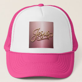 Gold Jesus Script Pink  キャップ