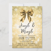 Gold Jingle & Mingle Christmas Party Winter Wonder 招待状 (正面)
