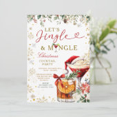 Gold Jingle & Mingle Christmas Santa Cocktail  招待状 (スタンド正面)