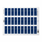 Gold JOYFUL on Blue Christmas Return Address ラベル (フルシート)