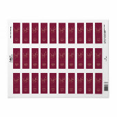 Gold JOYFUL on Cranberry Christmas Return Address ラベル (フルシート)