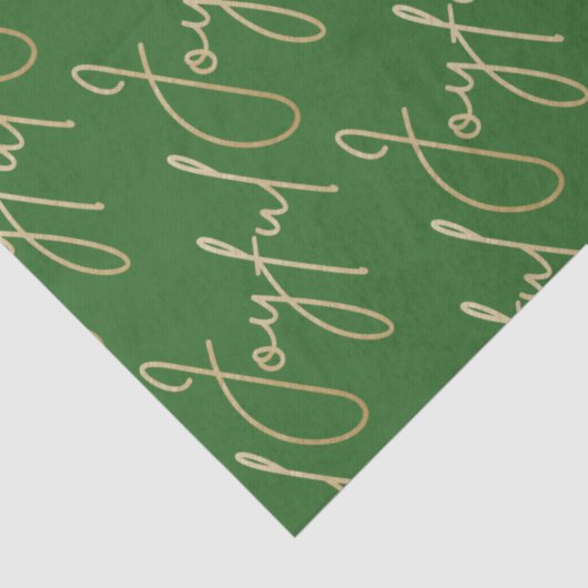Gold JOYFUL Script on Green 薄葉紙 (詳細)