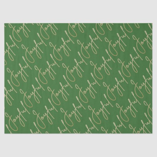 Gold JOYFUL Script on Green 薄葉紙 (正面)