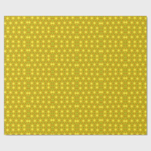 Gold Kaleidoscope Fractal Pattern ラッピングペーパー (フラット)