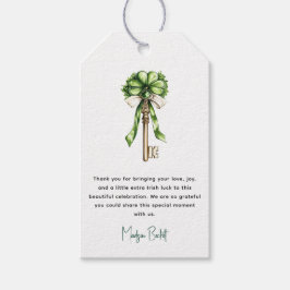 Gold Key Clover Custom St. Patrick’s Day Bridal ギフトタグ