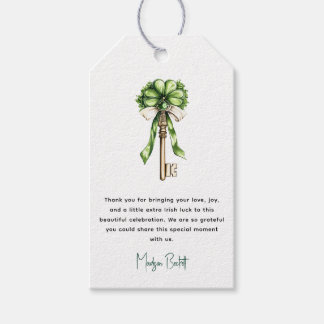 Gold Key Clover Custom St. Patrick’s Day Bridal ギフトタグ