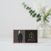 Gold Key Photo Real Estate Agent QR Code Pink 名刺 (スタンド正面)