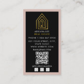 Gold Key Photo Real Estate Agent QR Code Pink 名刺 (裏面)