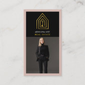 Gold Key Photo Real Estate Agent QR Code Pink 名刺 (正面)