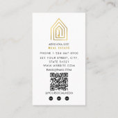 Gold Key Photo Real Estate Agent QR Code White 名刺 (裏面)