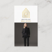 Gold Key Photo Real Estate Agent QR Code White 名刺 (正面)