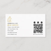 Gold Key Photo Real Estate Agent QR Code White 名刺 (裏面)