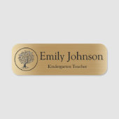 Gold Kindergarten Teacher Name | Custom Teacher 名札 (正面)