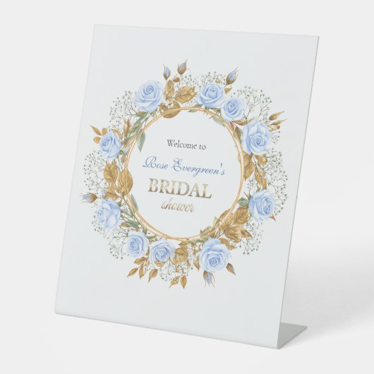 Gold-Kissed Blue Rose Bridal 台座サイン (正面)