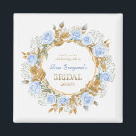 Gold-Kissed Blue Rose Bridal Shower Thank you マグネット<br><div class="desc">A graceful thank you keepsake adorned with soft watercolor dusty blue roses and delicate sprigs of baby’s breath,  
adding a dreamy,  romantic touch to any bridal shower display.</div>