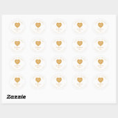 Gold Lace Heart Love & Thanks Supporting Business ラウンドシール (シート)