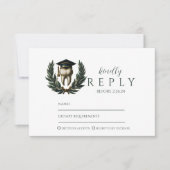 Gold Laurel Tooth Graduation Party 出欠カード (正面)