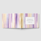 Gold Lavender Purple Stripes Wedding ゲストブック (全面)
