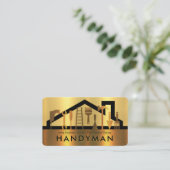 Gold Layered Handyman Tools Silhouette 名刺 (スタンド正面)