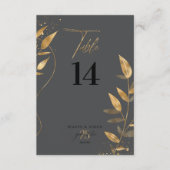 Gold Leaf 25th Anniversary Table Number ID1169 招待状 (正面)