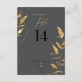 Gold Leaf 30th Anniversary Table Number ID1169 招待状 (裏面)