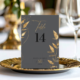 Gold Leaf 60th Anniversary Table Number ID1169 招待状