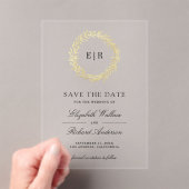 Gold Leaf Branch Wedding Save the Date アクリル招待状 (インサイチュ (ポータブル))