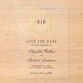 Gold Leaf Branch Wedding Save the Date アクリル招待状 (正面)