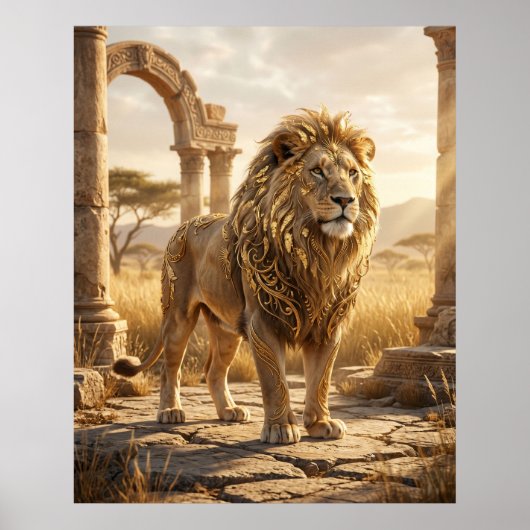 Gold Leaf Lion Ruins ポスター (正面)