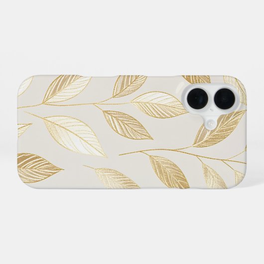 Gold Leaf Pattern iPhone 16ケース (裏面横)