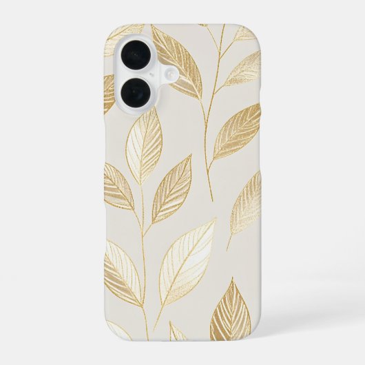 Gold Leaf Pattern iPhone 16ケース (裏面)