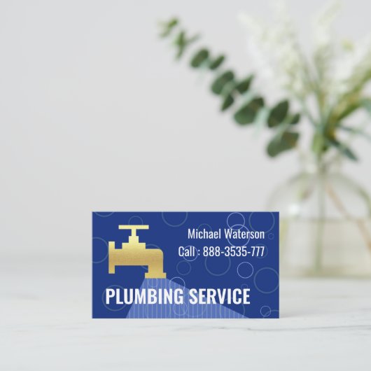 Gold Leaking Faucet Waterdrops 名刺 (スタンド正面)