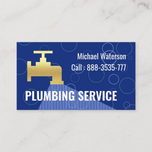 Gold Leaking Faucet Waterdrops 名刺 (正面)