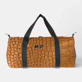 Gold leather texture luxury ダッフルバッグ (正面)