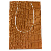 Gold leather texture luxury ミディアムペーパーバッグ (正面)