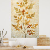gold leaves blended with warmer tones ポスター (キッチン)