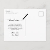 Gold Leaves Burgundy Wedding Save the Date Photo 案内ポストカード (裏面)