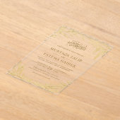 Gold Leaves Islamic Muslim Wedding アクリル招待状 (レイダウン)