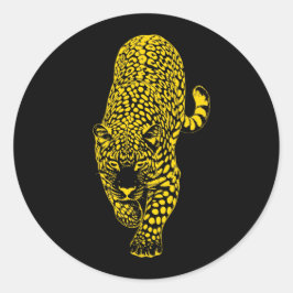 Gold Leopard Cheetah ラウンドシール