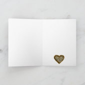 Gold Leopard Print Love Heart カード (内部)