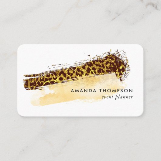 Gold Leopard Print | Modern Event Planners 名刺 (正面)
