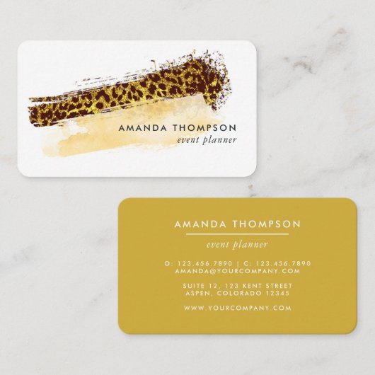 Gold Leopard Print | Modern Event Planners 名刺 (正面/裏面)