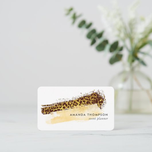 Gold Leopard Print | Modern Event Planners 名刺 (スタンド正面)
