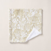 Gold Leopard Tiger Animals Pattern バスタオルセット (ウォッシュタオル)