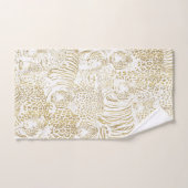 Gold Leopard Tiger Animals Pattern バスタオルセット (ハンドタオル)