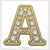 Gold Letter A Encrusted With Diamonds Jewelry シール (シート)