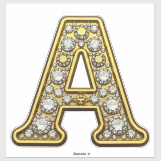 Gold Letter A Encrusted With Diamonds Jewelry シール