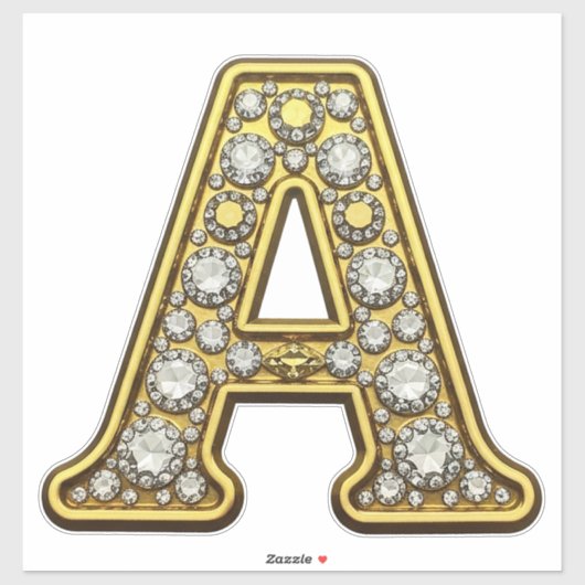 Gold Letter A Encrusted With Diamonds Jewelry シール (シート)